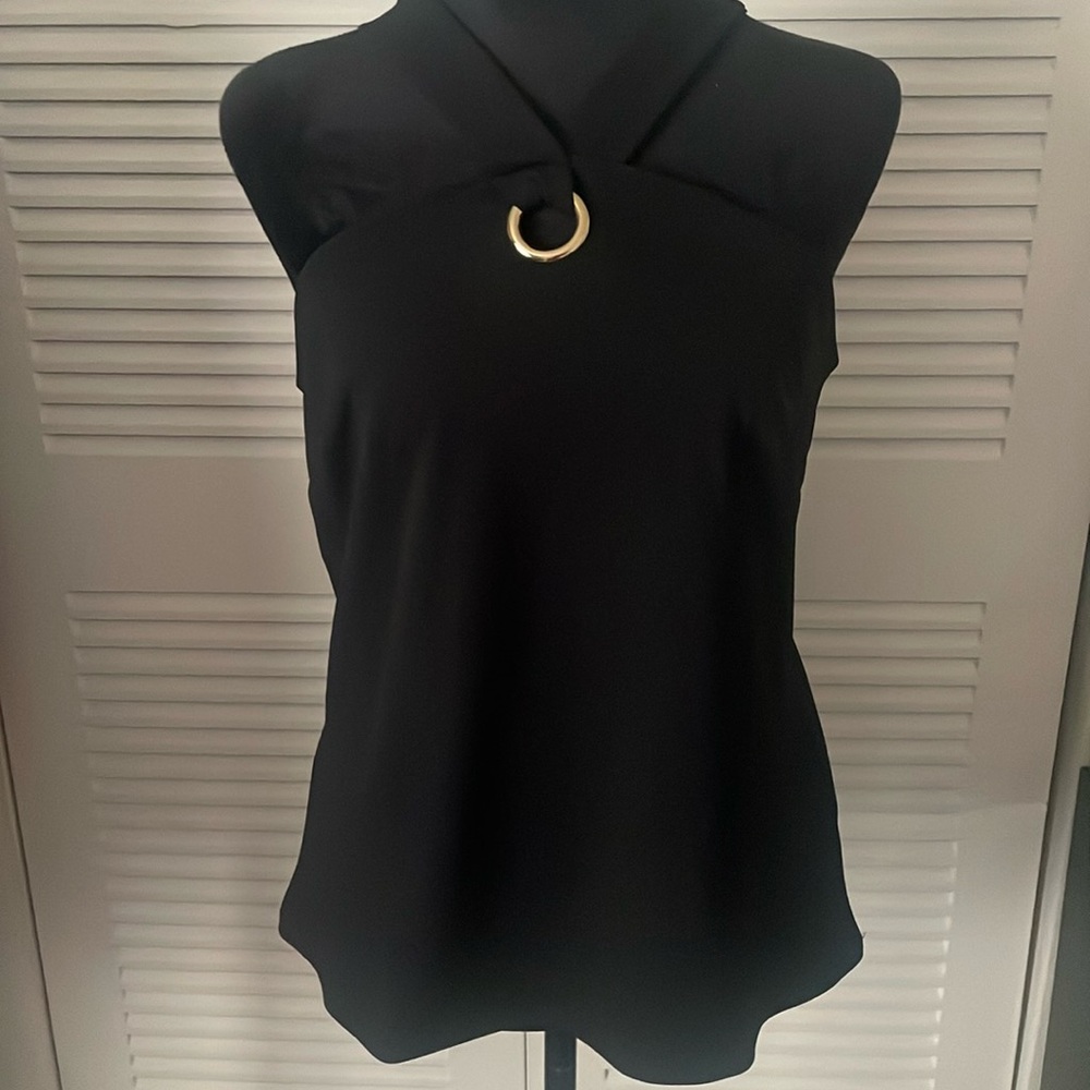 Black halter top blouse NEW